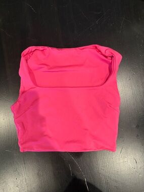 SHEIN Hot Pink Strapless Bandeau Crop Top